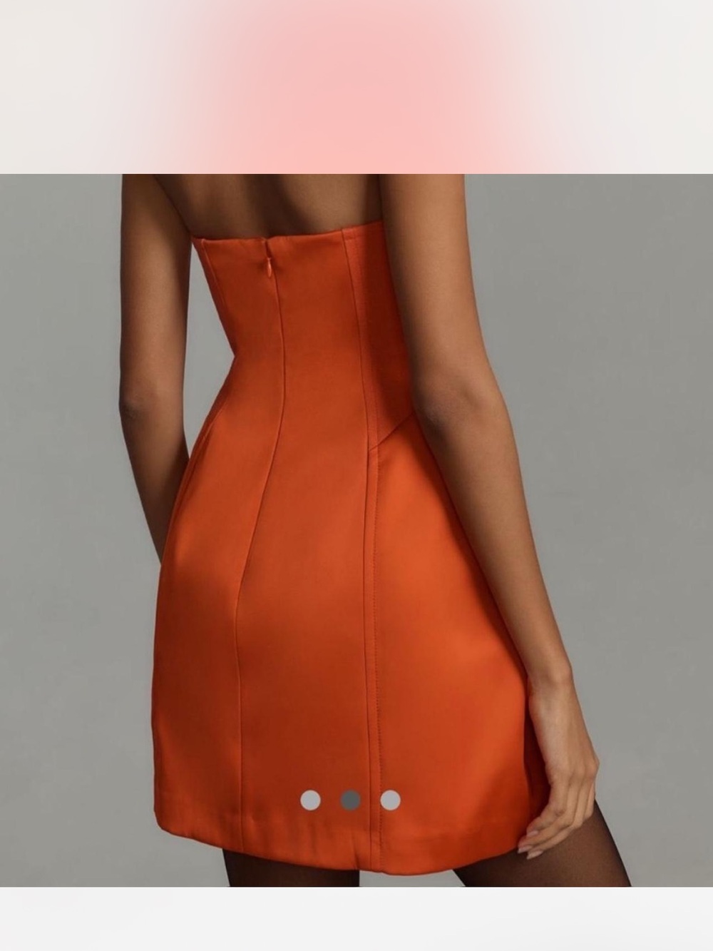 Anthropologie Sculpted Red Satin Mini Dress - Picture 7 of 7